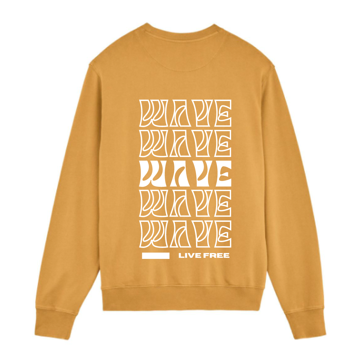 Wave Matcher Vintage, G. Dyed Gold Ochre mit weißen Druck