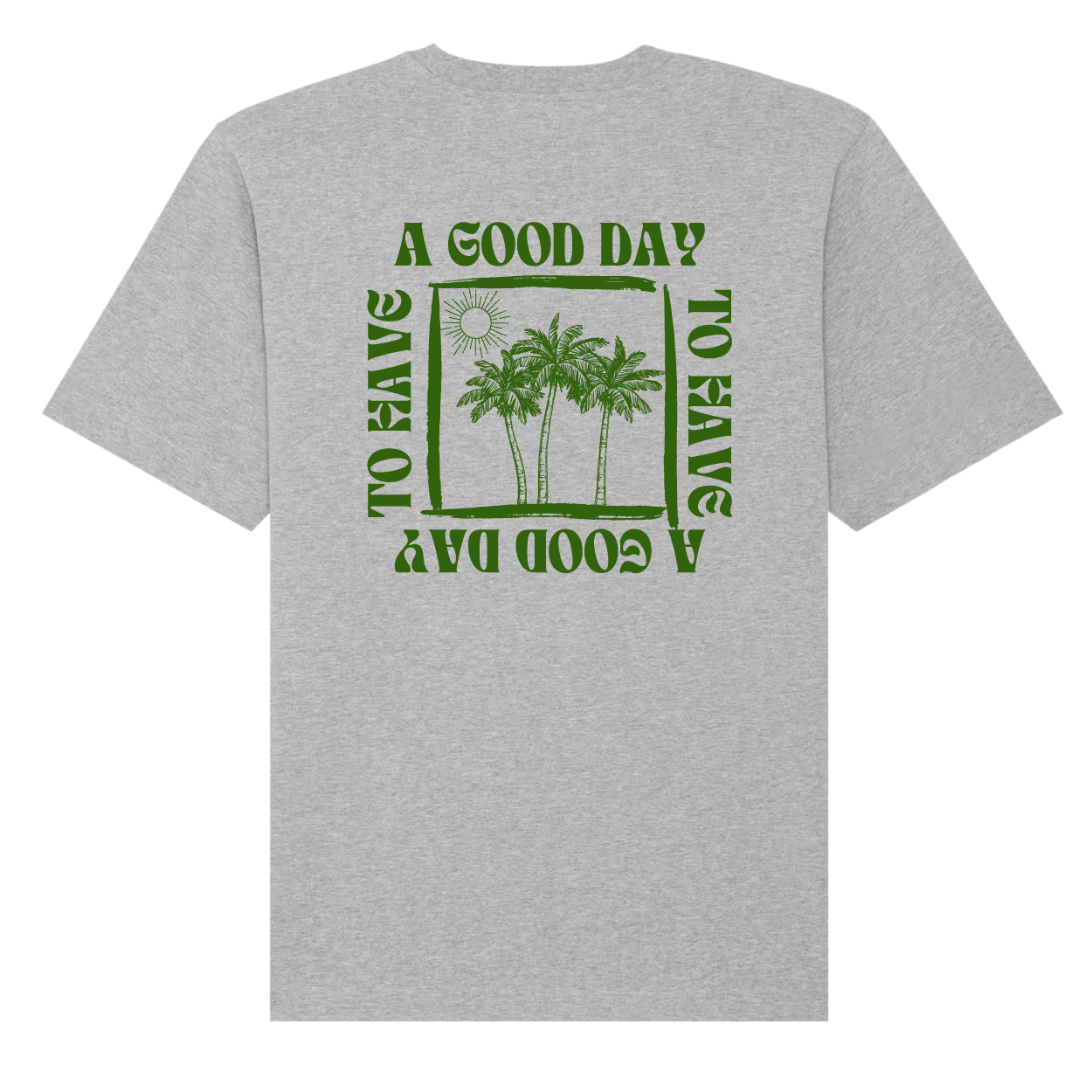A Good Day Freestyler, heather grey mit grünen Druck